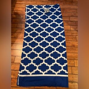 Mainstays Blue and White Patterned Shower Curtain with Hooks